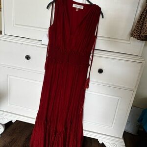 Taylor Red Sleeveless V-Neck dress